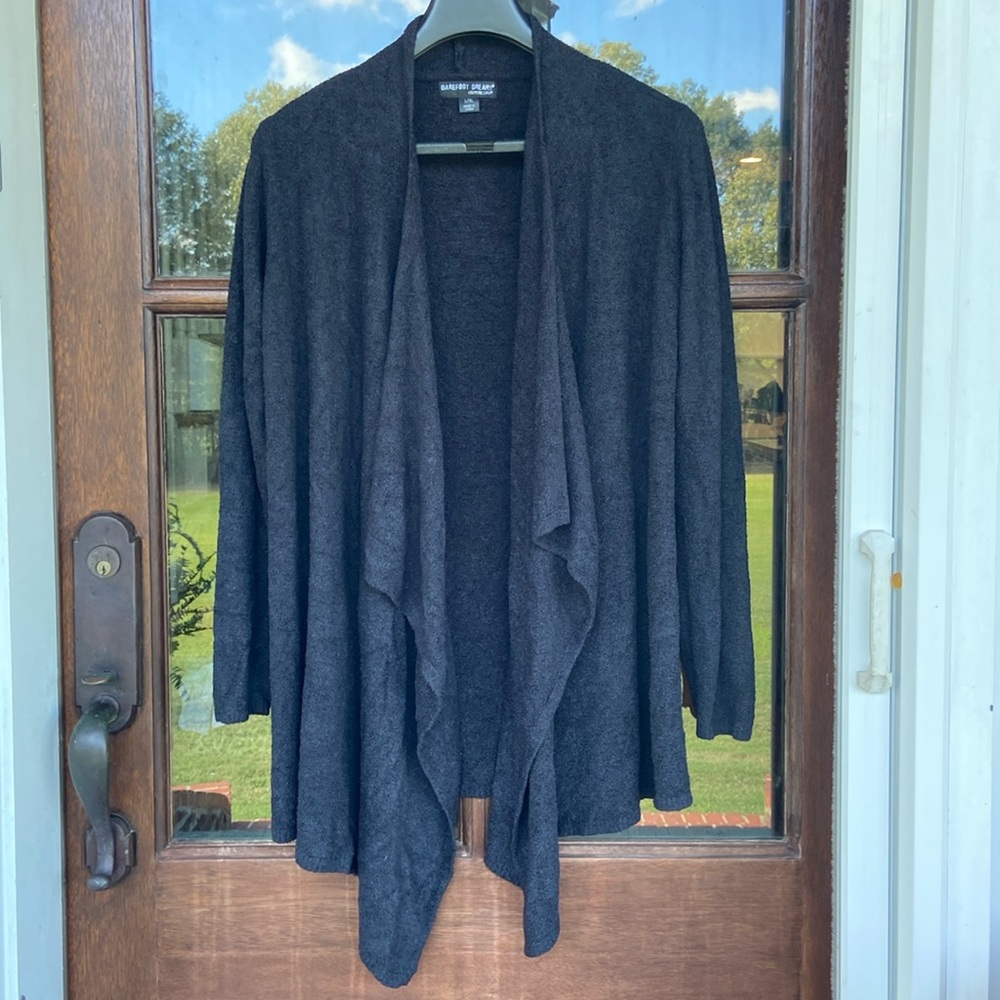 Barefoot Dreams Cozychic Lite cardigan in‎ black! Size L/XL